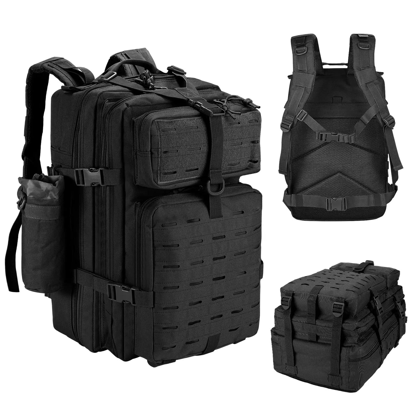 45L Military Tactical Backpack, Large Capacity Army Assault Backpack Waterproof Rucksack for Hiking Hunting Trekking Camping