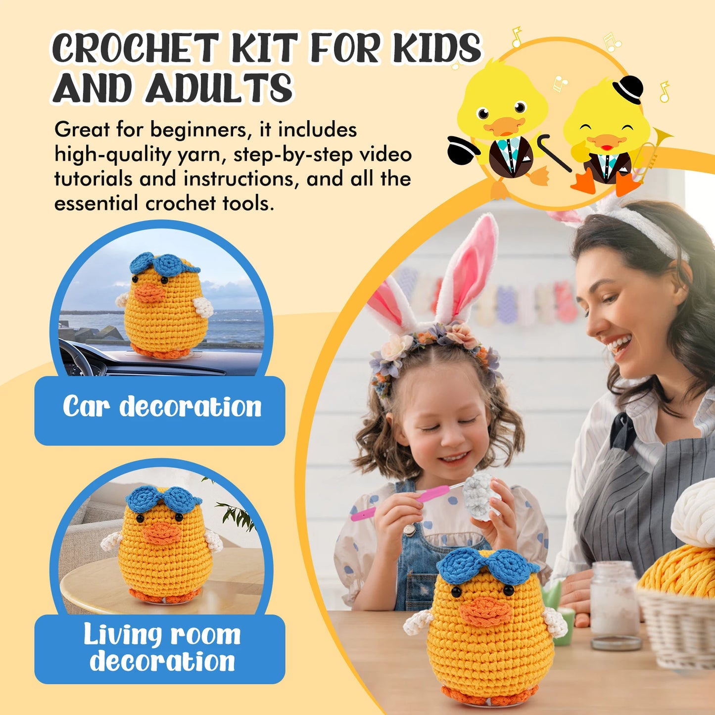 Duck Crochet Kit - For Beginners With Step-by-Step Video Tutorials