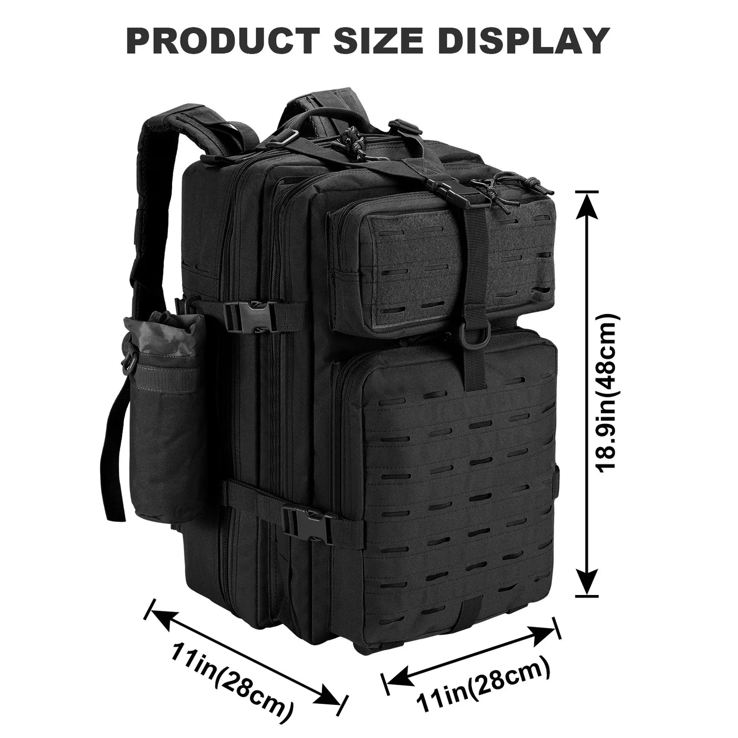 45L Military Tactical Backpack, Large Capacity Army Assault Backpack Waterproof Rucksack for Hiking Hunting Trekking Camping