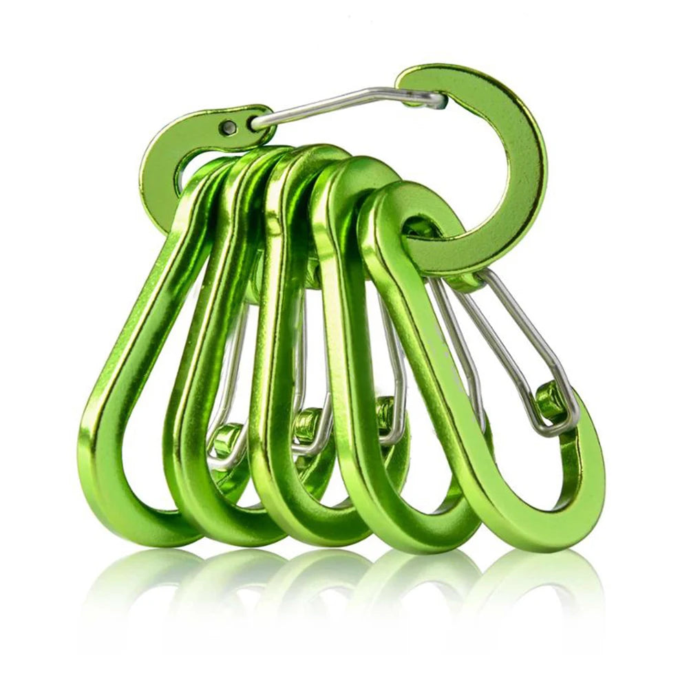 6Pcs Camping Mountaineering Buckle Multifunctional Mini Carabiner Buckle Hook Fishing Climbing Acessories