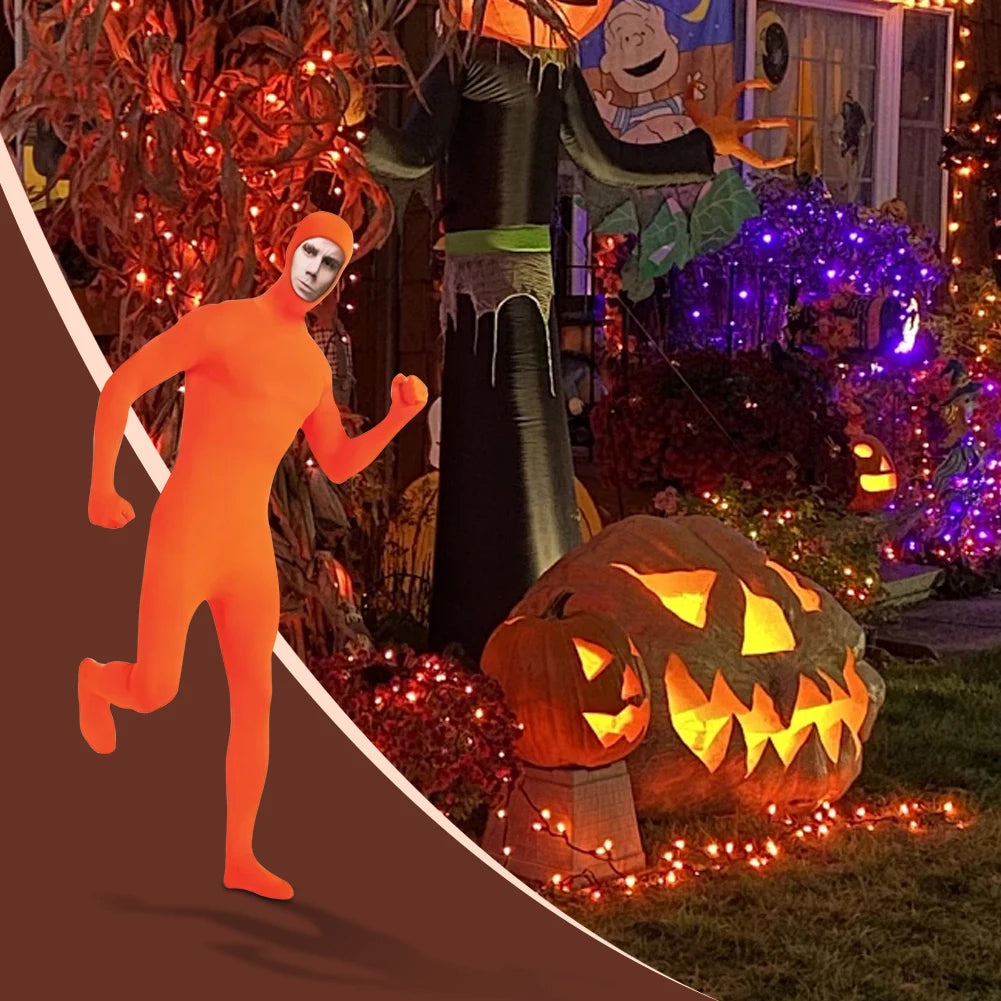 Full Bodysuit Open Face Stretch Adult Costume Zentai Disappearing Man Body Suit for Men Women Halloween Carnival Cosplay Costume