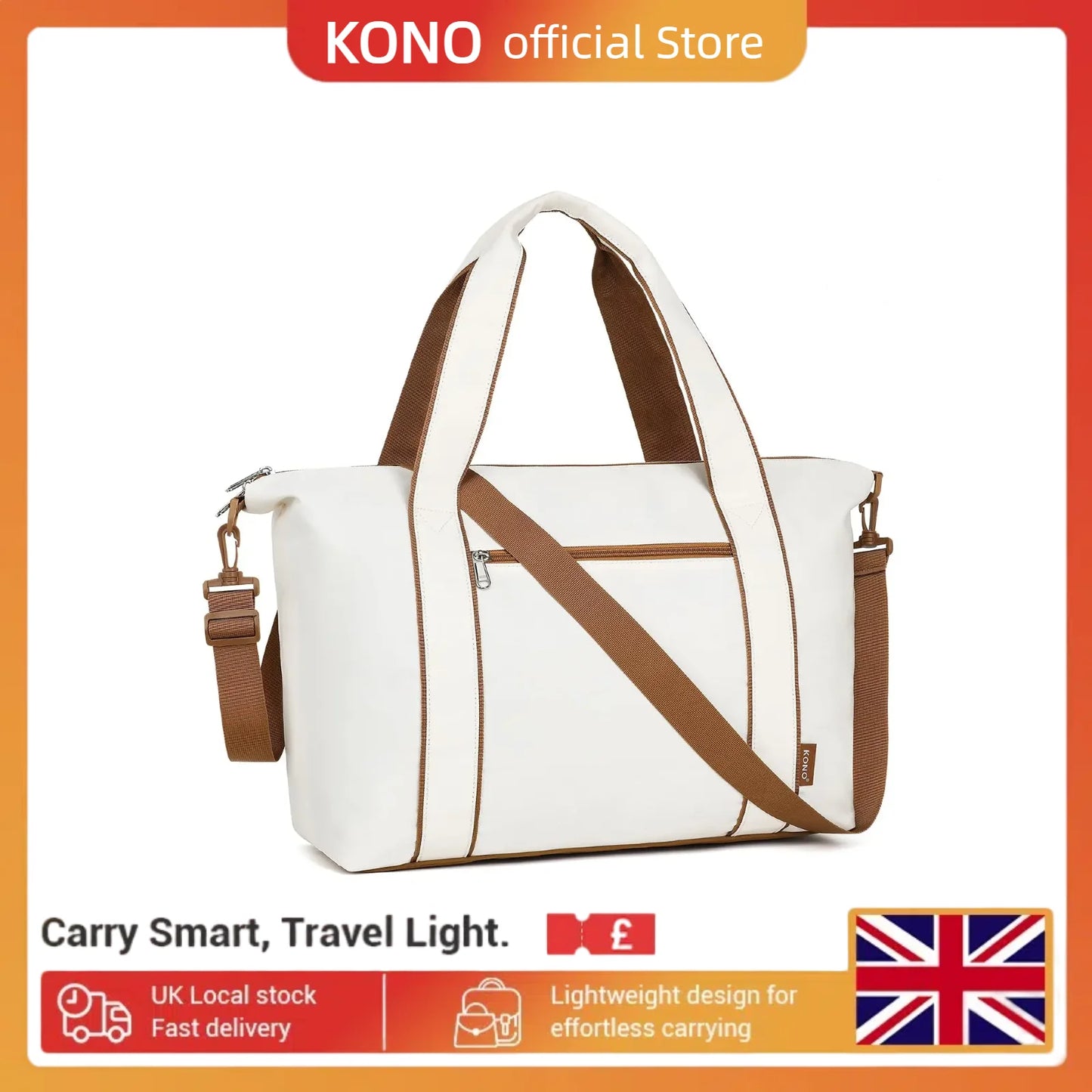 Kono Women’s Travel Duffel Bag - Underseat Cabin Carry On with Wet Pocket, Water-Resistant Weekender