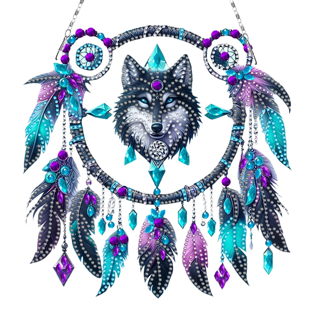 Wolf Dream Catcher - DIY Diamond Art Craft Kit