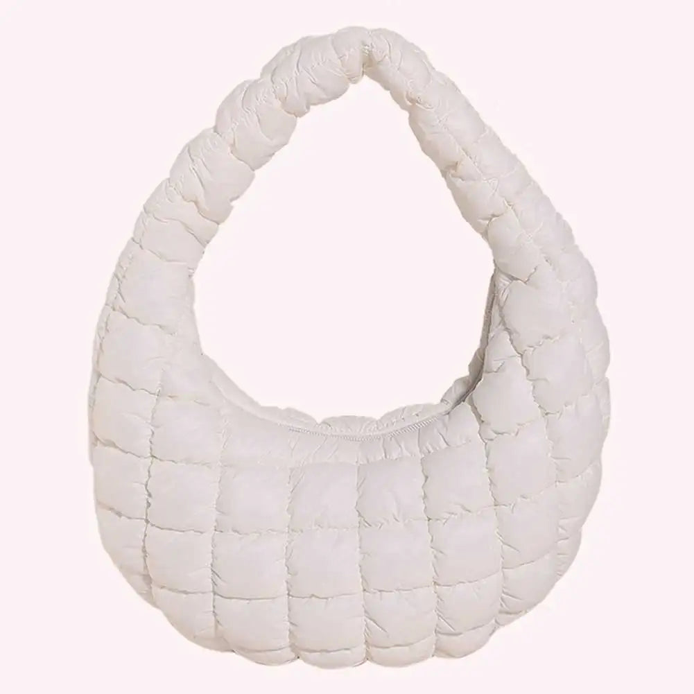 Women Padded Hobo Bag Versatile Soft Satchel Bag Lightweight Cloud Pleatd Bag Quilted Tote Handbag Fall Winter Purse