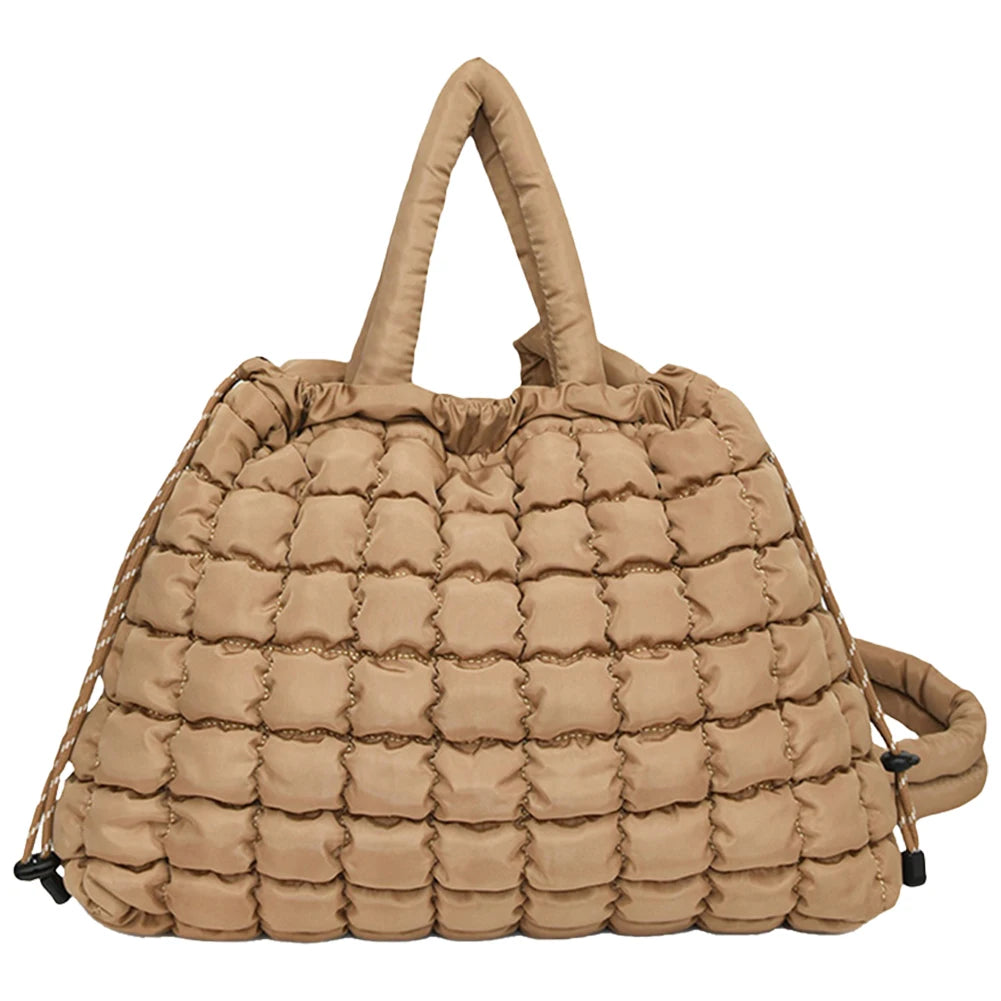 Shoulder Bag Magnetic Closure Puffer Tote Bag for Women Quilted Handbag Top Handle Bag for Work Travel Shopping