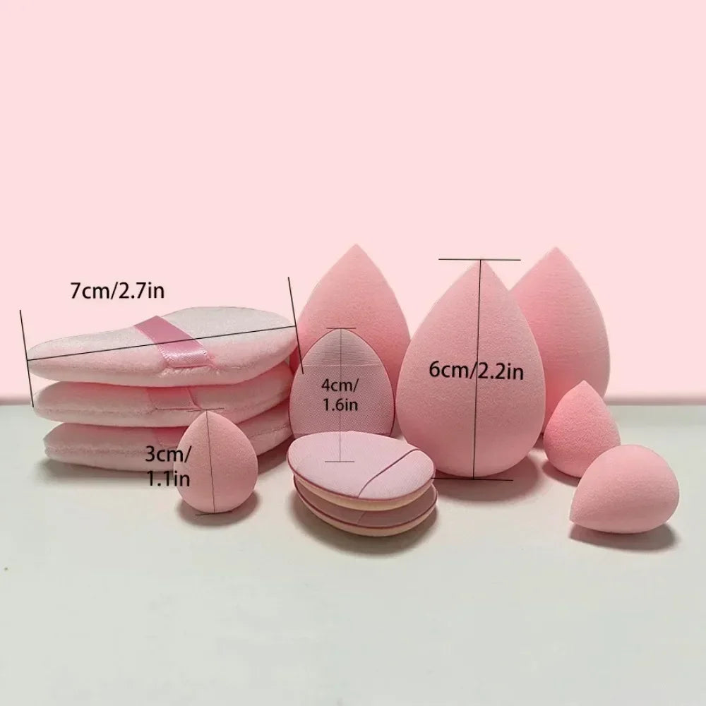 12pcs Small, Medium And Large Combination Set Makeup Puff Essential For Beginners Makeup Sponge Blender Beauty Egg Beauty Tools