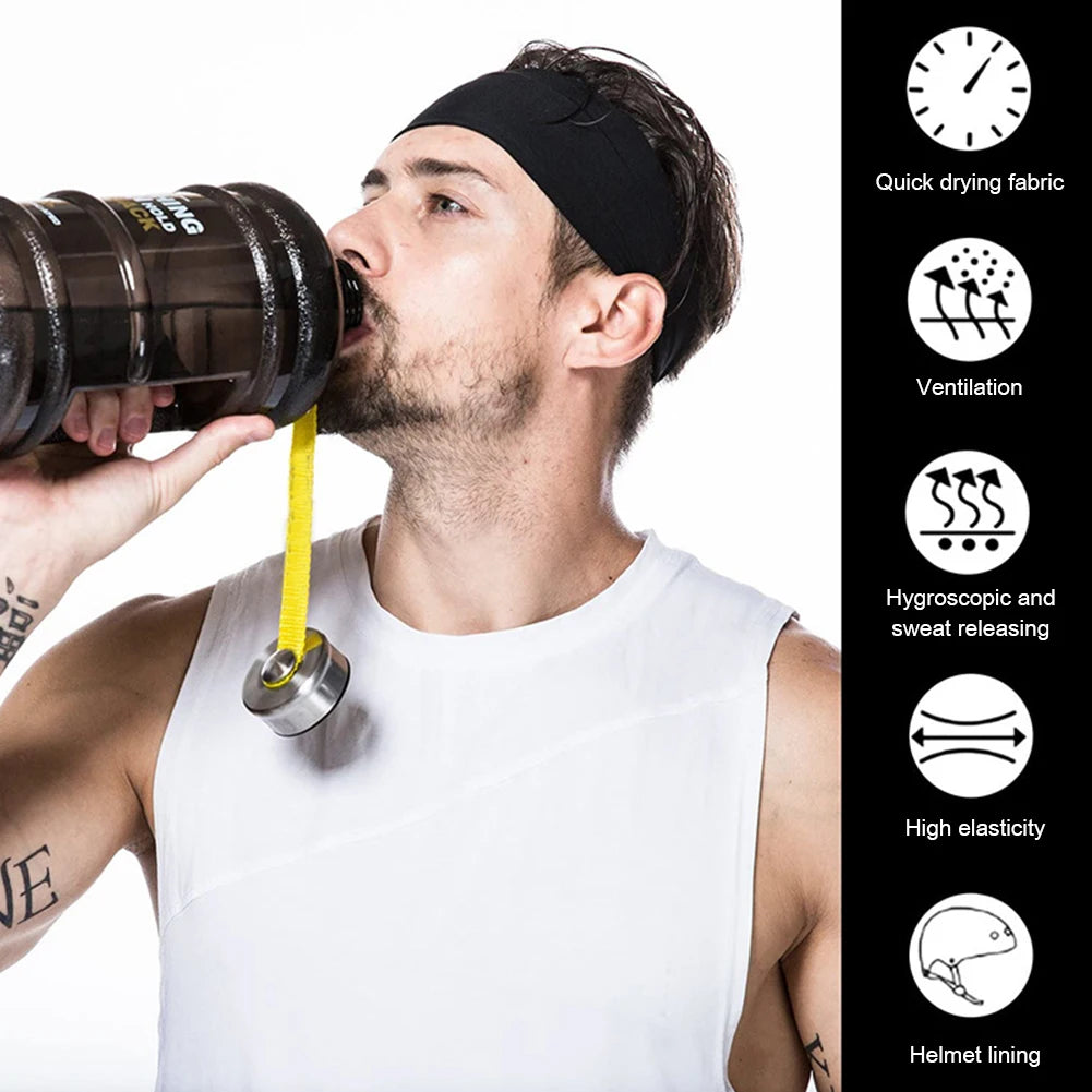 5-1PCS Sports Sweatband Breathable Sweat Absorbent Headband Soft Smooth Outdoor Sport Yoga Headband Hair Head Band