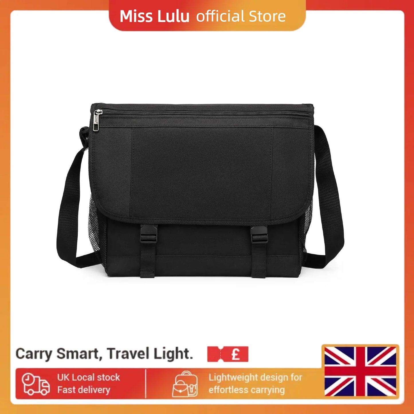 Laptop Messenger Bag, Men's Water-Resistant Shoulder Bag Fits Up to 15.6" Laptop, Anti-Theft Crossbody Satchel for Work & Travel