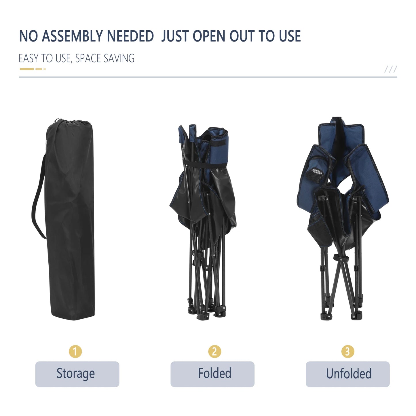 WOLTU Foldable Camping Fishing Chair Lightweight Deckchair Lounge Chair with Removable Headrest Retractable Footrest for Outdoor