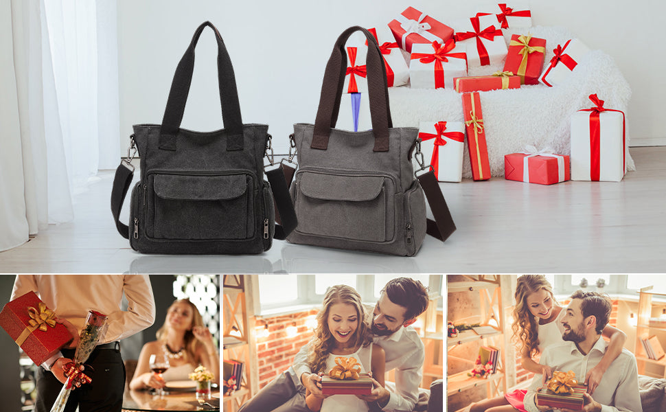 Kono Women's Canvas Hobo Bag - Casual Shoulder & Crossbody Tote with Top Handle for Work, Travel & Shopping