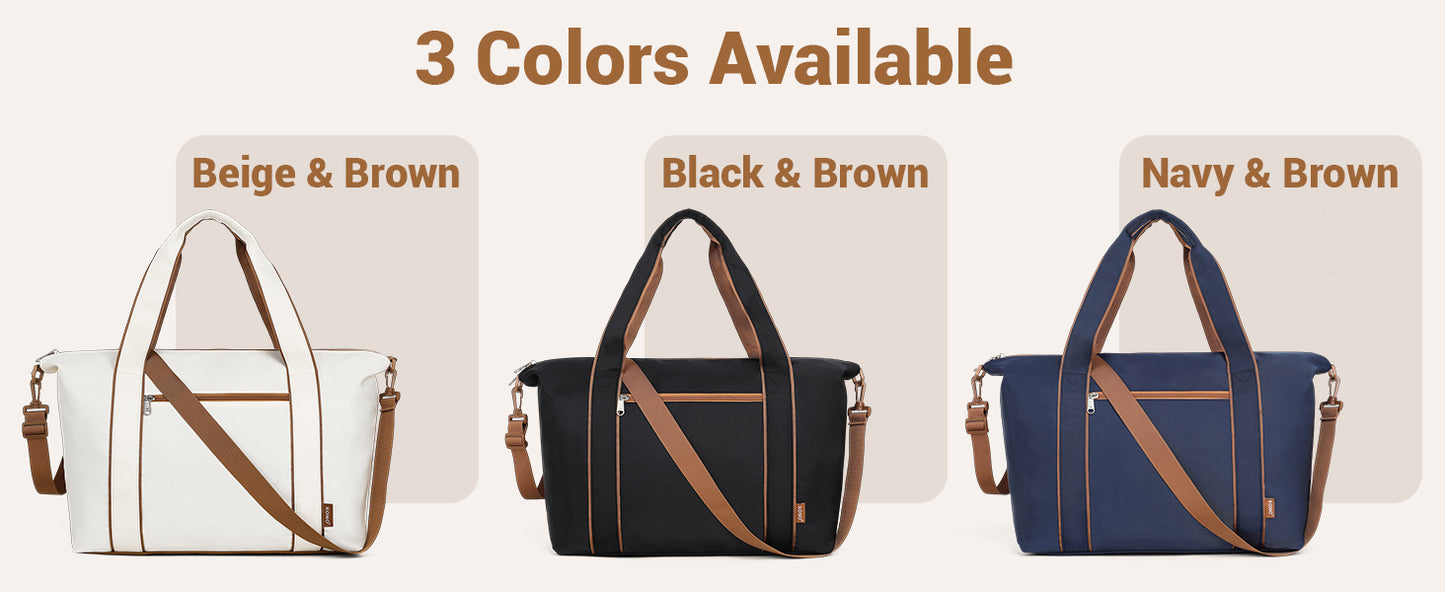 Kono Women’s Travel Duffel Bag - Underseat Cabin Carry On with Wet Pocket, Water-Resistant Weekender