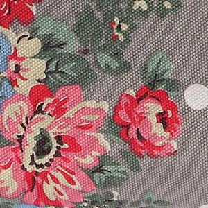 Kono Women's Floral Canvas Backpack - Stylish School Rucksack with Front Pocket, Polka Dot Print Bookbag for Teens