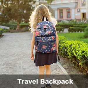 Kono Women's Floral Canvas Backpack - Stylish School Rucksack with Front Pocket, Polka Dot Print Bookbag for Teens