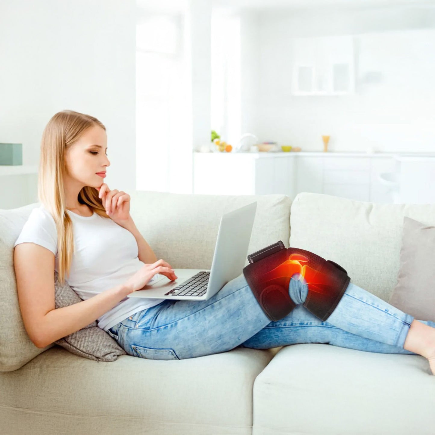 Heated Knee Massager - Rechargeable Heat Therapy For Pain Relief & Relaxation